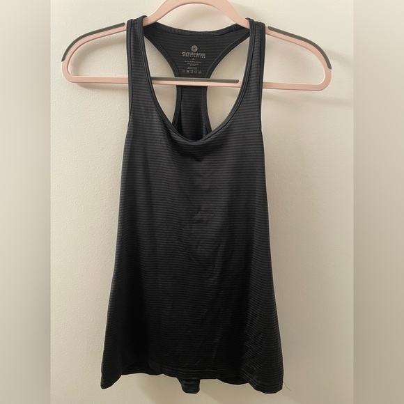 90 Degree by Reflex Black striped workout tank top - Picture 3 of 5